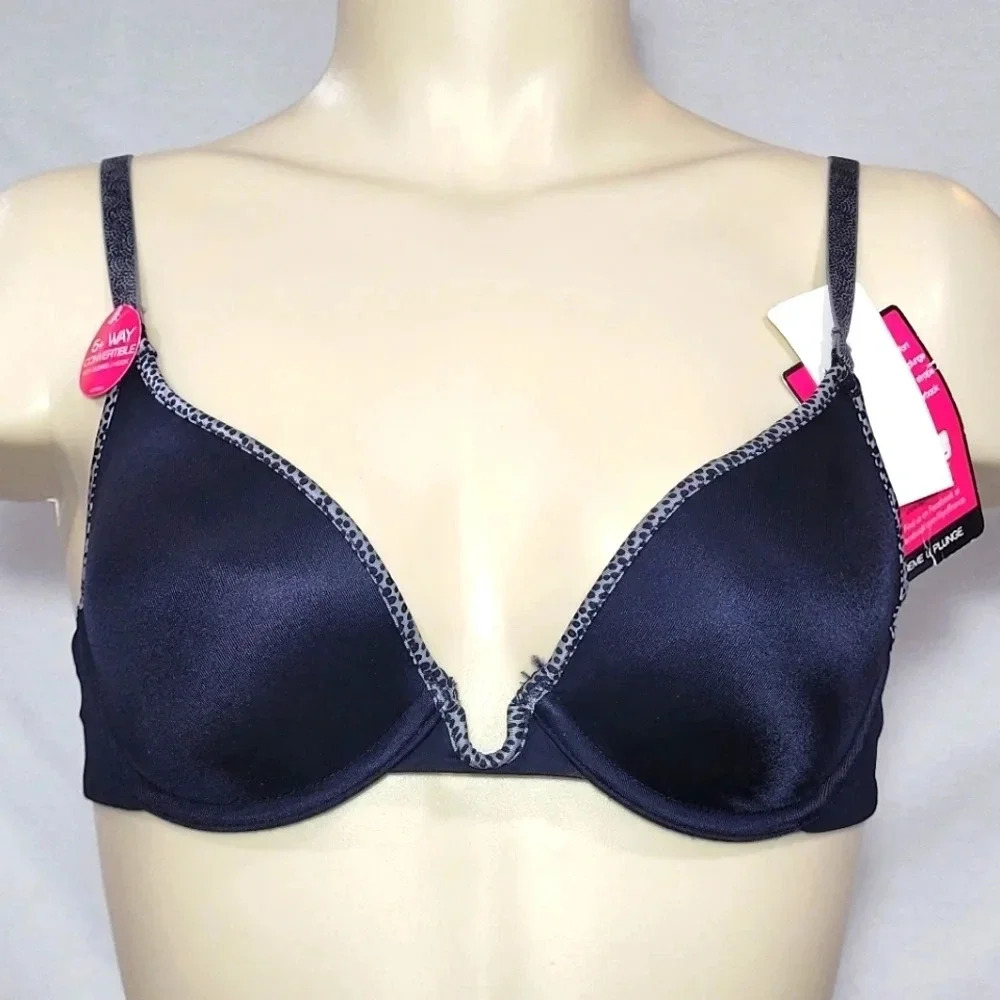 38D Lily Of France 2177200 Extreme U-Plunge UW‎ Bra Black NWT